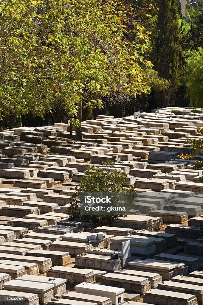 Cemetery in Jerusalem Ancient Jewish Cemetery in Jerusalem among the Trees Capital Cities Stock Photo