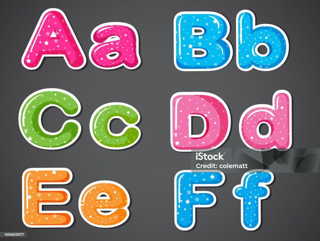 Letters Of The Alphabet In Different Colors Stock Illustration