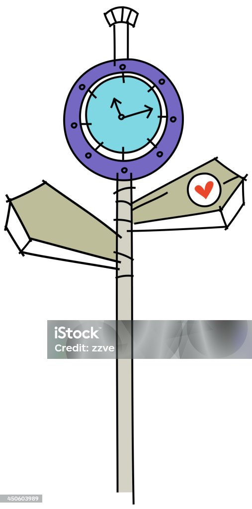 Guidepost Drawing Guidepost Stock Illustration - Download Image Now - Clip Art, Clock ...