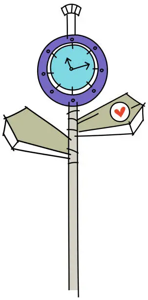 Vector illustration of Guidepost