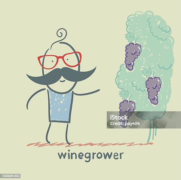 Winegrower Wygląda Na Winogrona - Stockowe grafiki wektorowe i więcej obrazów Czerwone winogrono - Czerwone winogrono, Dorosły, Grafika wektorowa