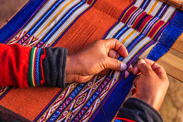 istock Peruvian woman weaving, The Sacred Valley, Chinchero 450606721