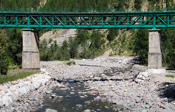 istock Railway bridge in Northern Spain over nearly dry river 450607387