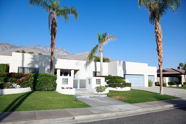 istock Residential  Modernism Against A Clear Blue Sky 450607547