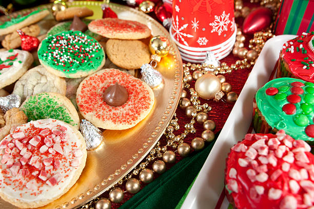 istock Christmas cookie variety on serving trays 450607653