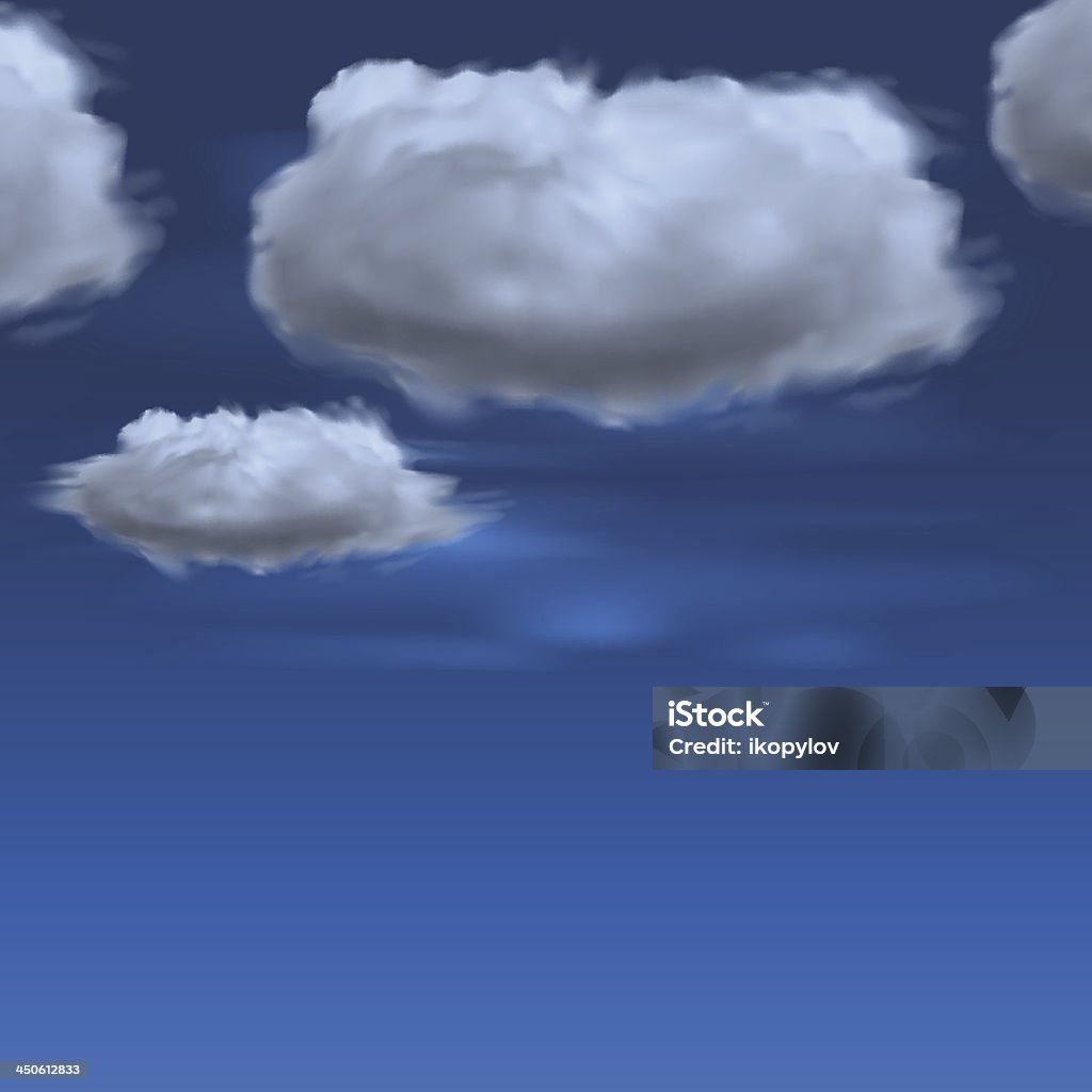 Синее небо с облаками, векторные фон - Векторная графика Без людей роялти-фри