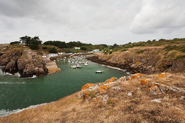 Harbour of La Meule in Ile d'Yeu, Vendee, France stock photo