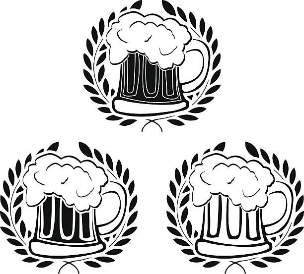 glory of beer glory of beer. stencils. vector illustration kvass stock illustrations