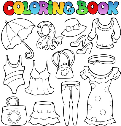 Coloring Book Clothes Theme 2 Stock Illustration - Download Image Now -  Art, Art And Craft, Bag - iStock