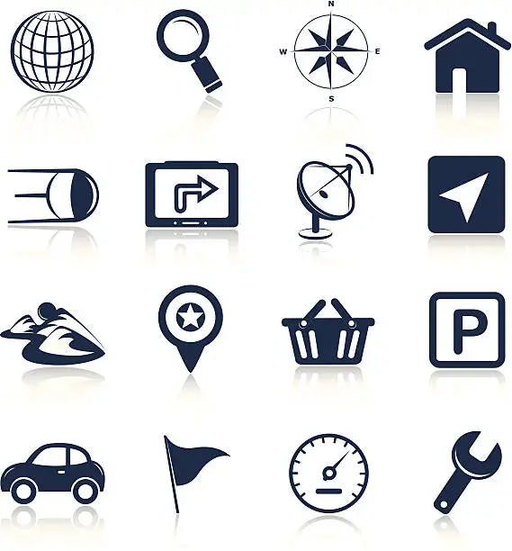 Vector illustration of Navigation apps icons