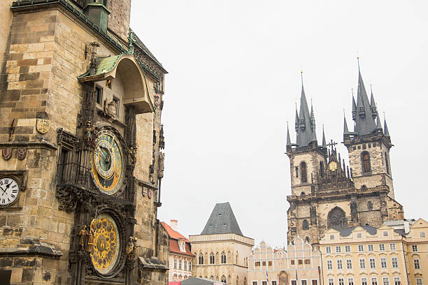 istock Atronomical Clock and Our Lady Before Tyn Church in Prague 450636701