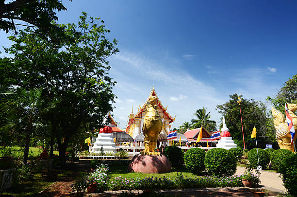istock The statue gold swan in temple 450637241