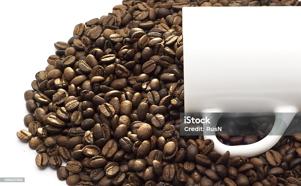 cup and coffee beens cup and coffee beans Black Color Stock Photo