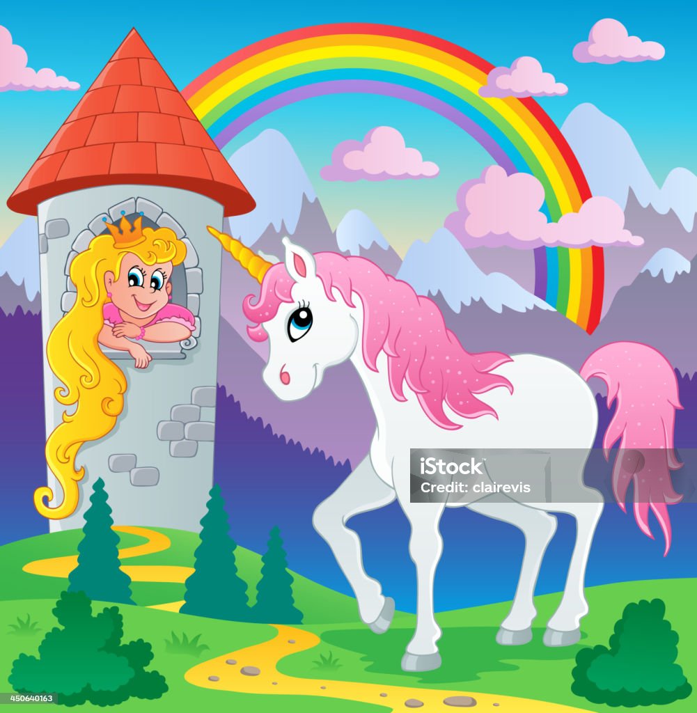 image de conte de fée Licorne thème 3 - clipart vectoriel de Adulte libre de droits