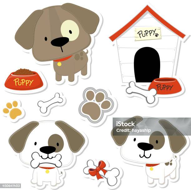Cute Puppy Vector Set Stock Illustration - Download Image Now - Animal, Brown, Canine - Animal