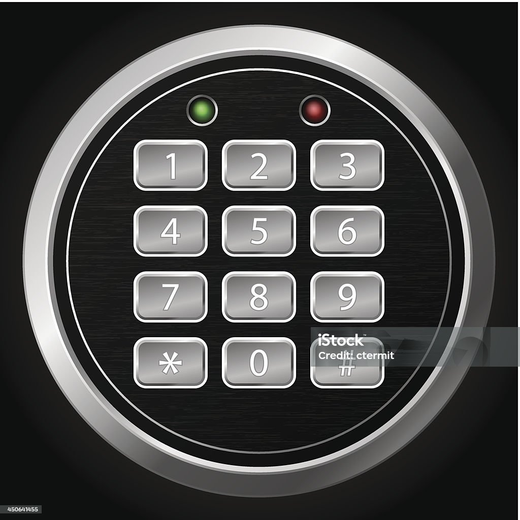 Combination Lock Stock Illustration - Download Image Now - Keypad ...