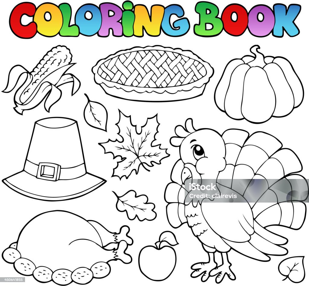 Malbuch Thanksgiving-Bild 1 - Lizenzfrei Thanksgiving Vektorgrafik
