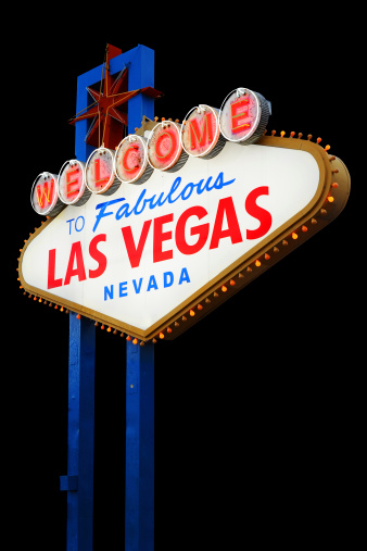 Welcome to Fabulous Las Vegas, Nevada Sign on black background. The logo had been removed.