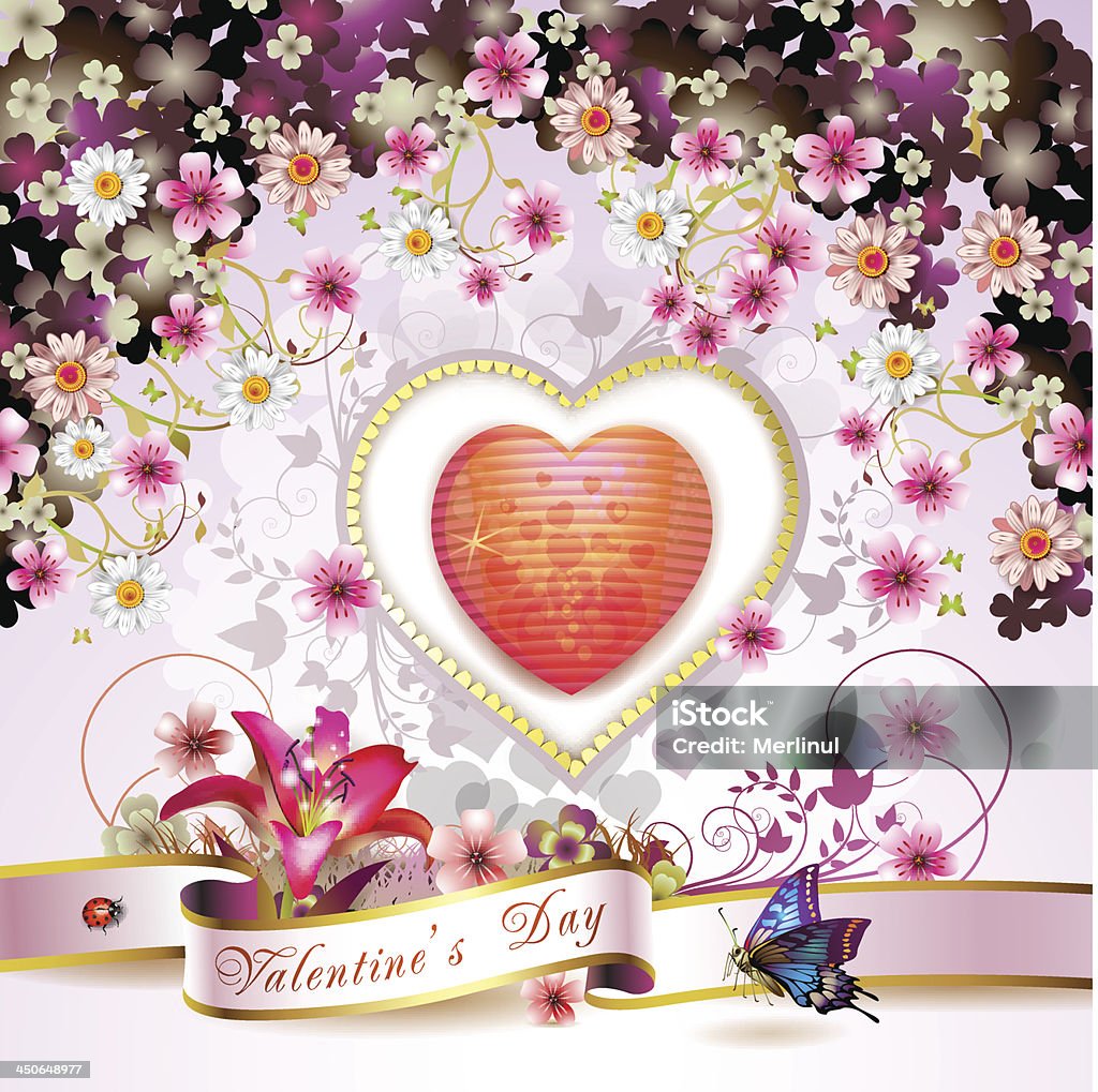 Biglietto di San Valentino - arte vettoriale royalty-free di Cartolina di San Valentino