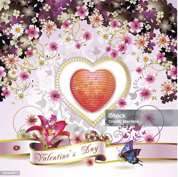Biglietto Di San Valentino - Immagini vettoriali stock e altre immagini di Cartolina di San Valentino - Cartolina di San Valentino, Dorato - Colore descrittivo, Farfalla