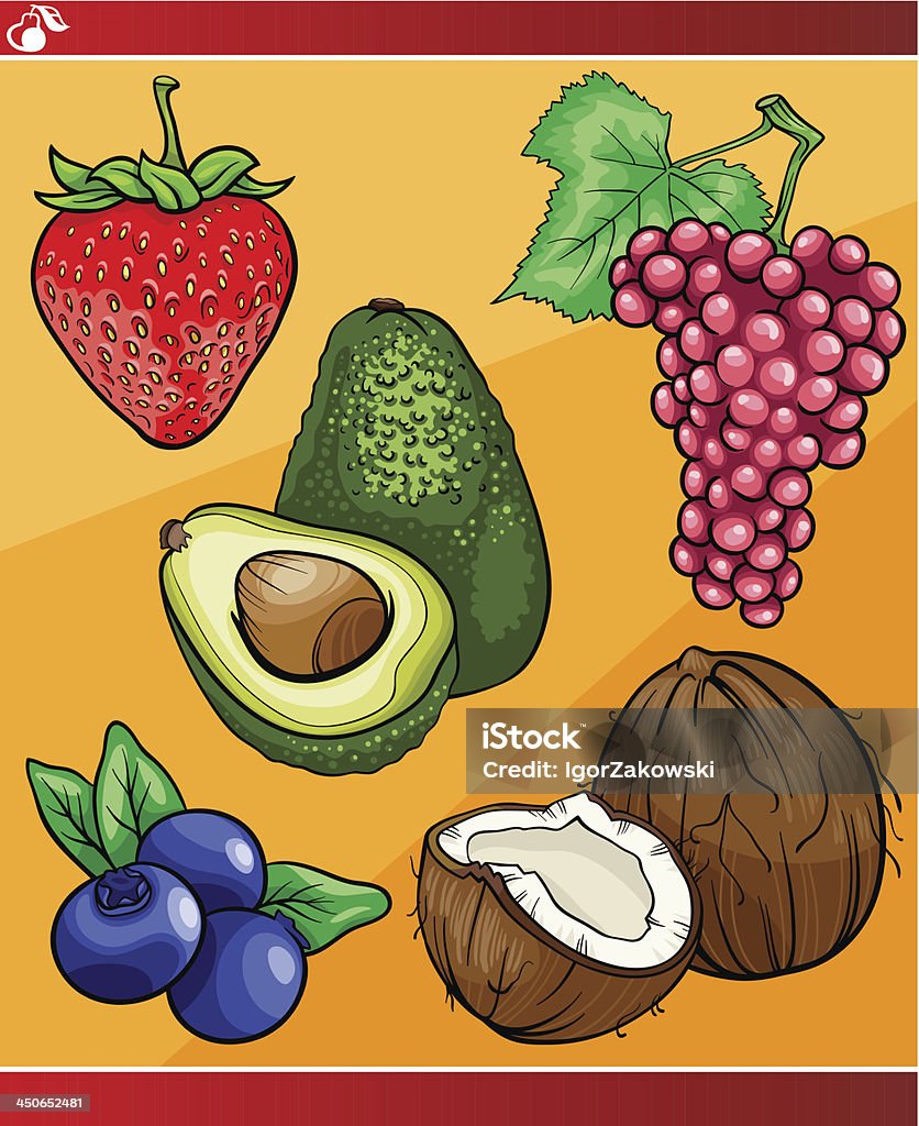 illustration de dessin animé ensemble de fruits - clipart vectoriel de Aliment libre de droits