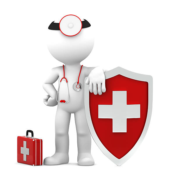istock Doctor with shield. Medical protection concept 450652521