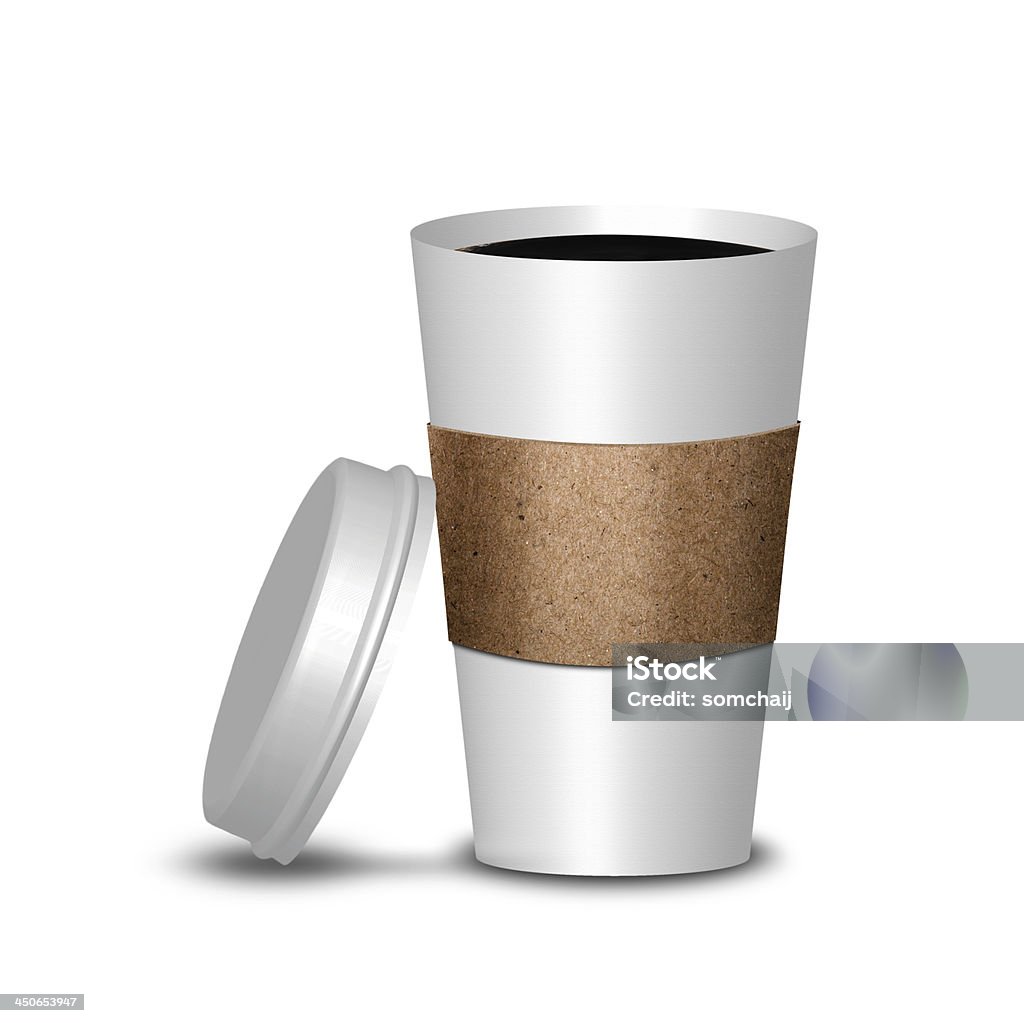 Tazza di caffè con coperchio aperto - Foto stock royalty-free di Alimentazione non salutare