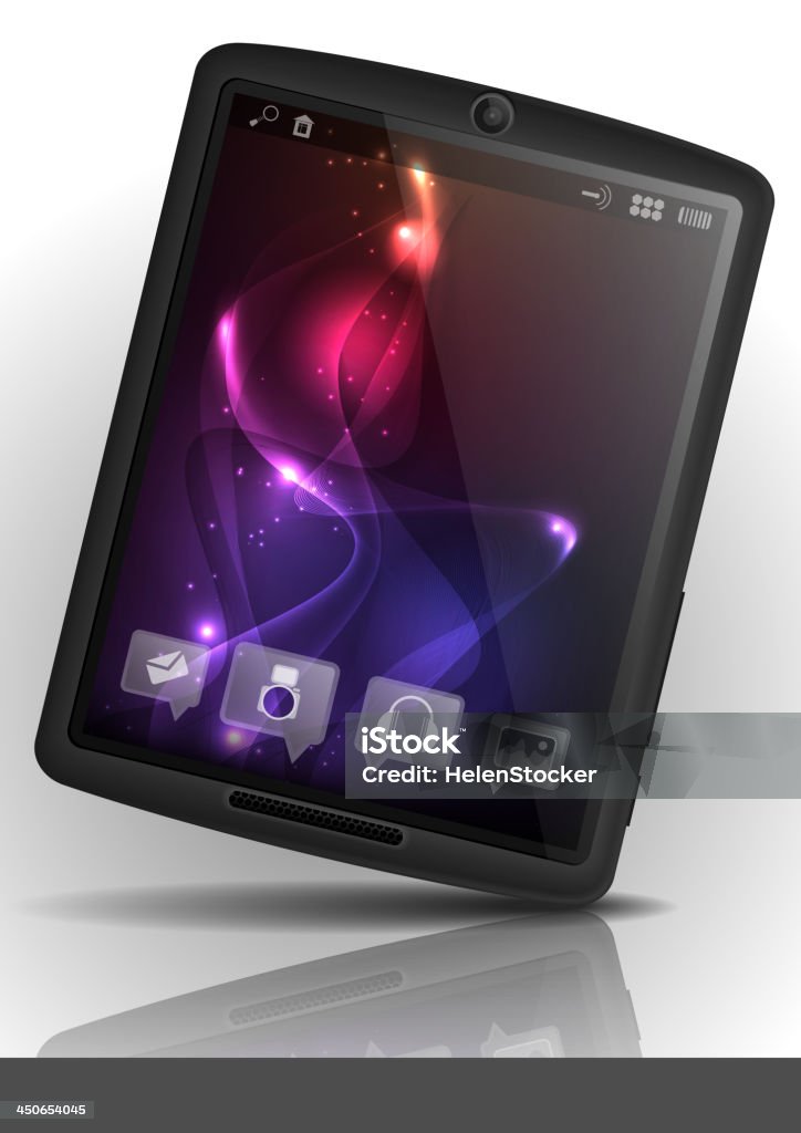 Digital tablet pc com tela de roxo - Vetor de Abstrato royalty-free