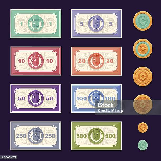 Ilustración de Dinero y más Vectores Libres de Derechos de Billete de banco - Billete de banco, Billete de diez dólares estadounidense, Billete de cinco dólares estadounidense