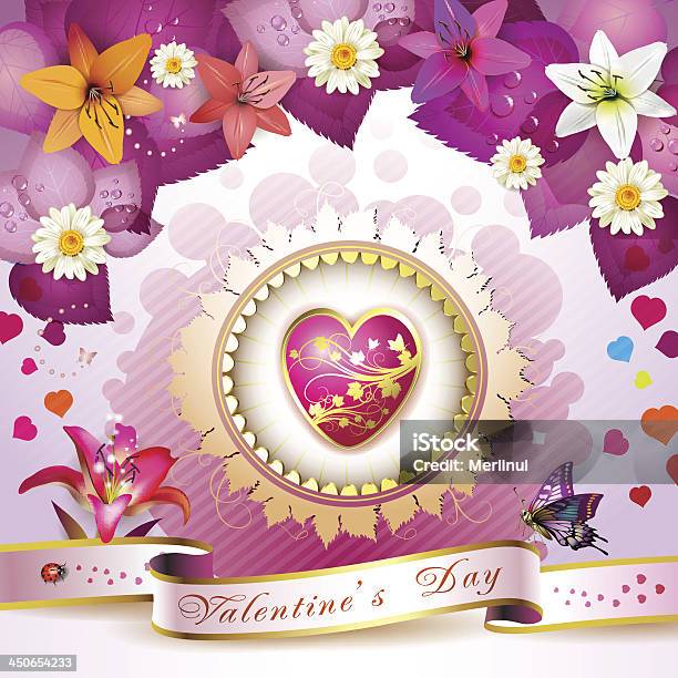 Dia Dos Namorados Cartão - Arte vetorial de stock e mais imagens de Borboleta - Borboleta, Cartão do Dia dos Namorados, Cor de rosa