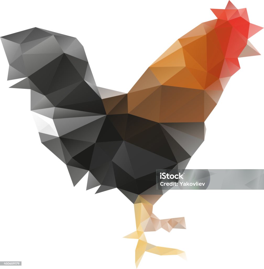 Rooster isolated on a white backgrounds Abstract stock vector