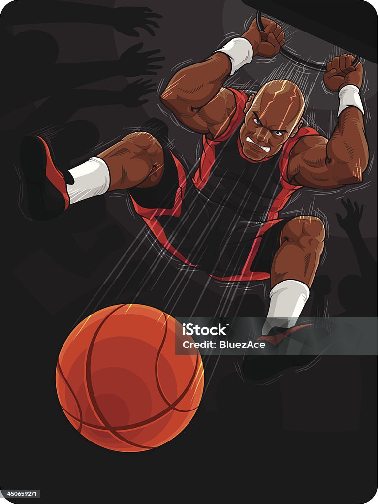 Ilustração de jogador de basquete, jogador de basquete Slam dunk