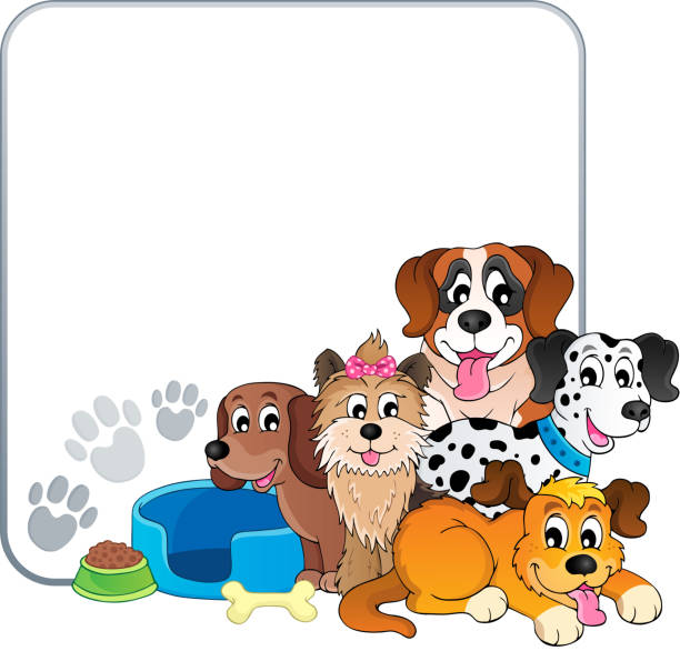 Frame with dog theme 2 Frame with dog theme 2 - eps10 vector illustration. dog borders stock illustrations