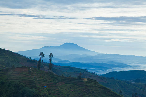 sunrise in the mountains landscape Majestic sunrise in the mountains landscape Indonesia sumeru stock pictures, royalty-free photos & images