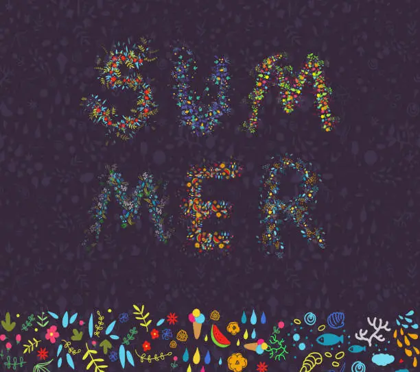 Vector illustration of Summer card