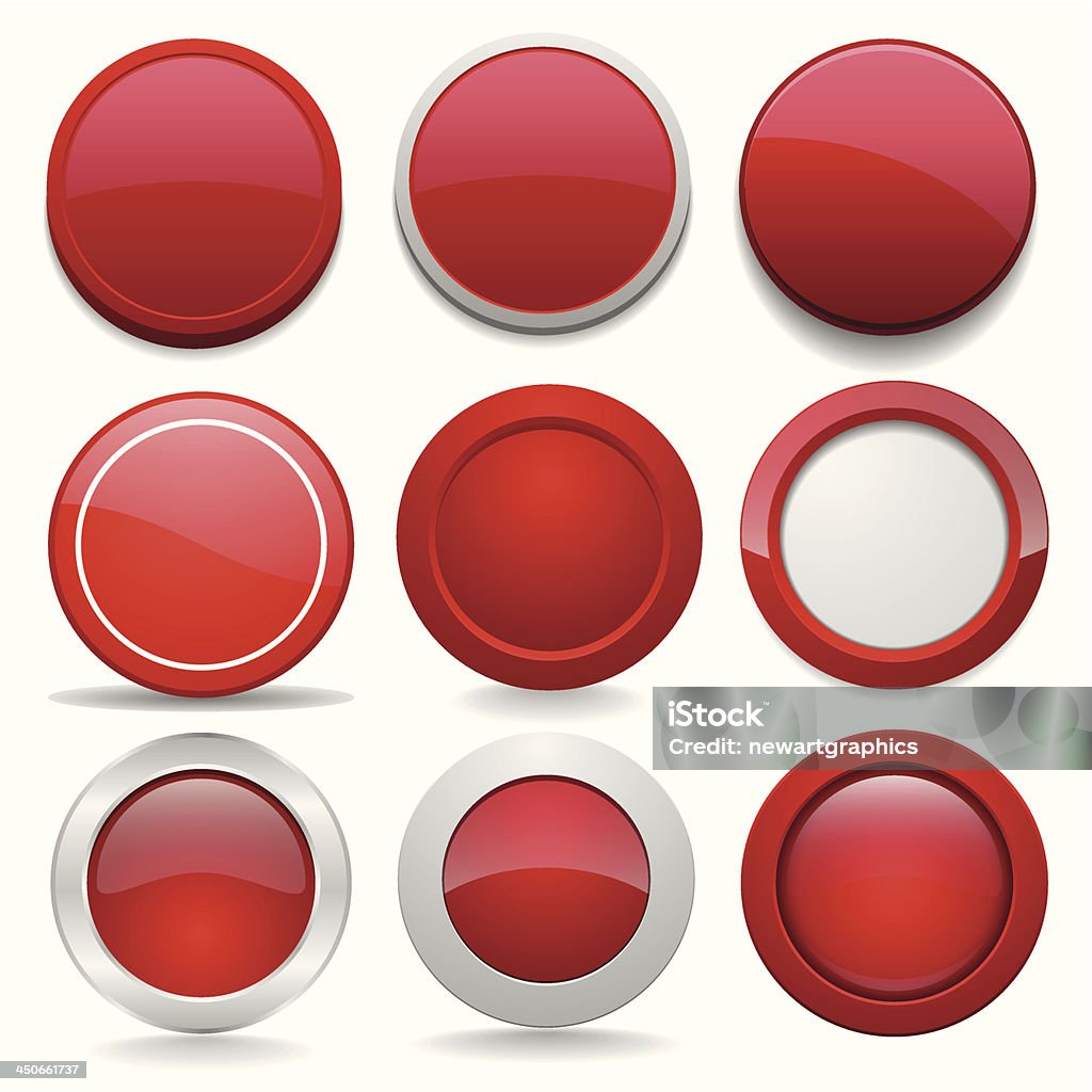 Red Rond Button Red Round Buttons In Nine Different Forms Stock Illustration - Download ...