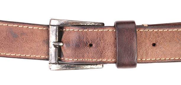 istock Close up of brown leather belt. 450662851