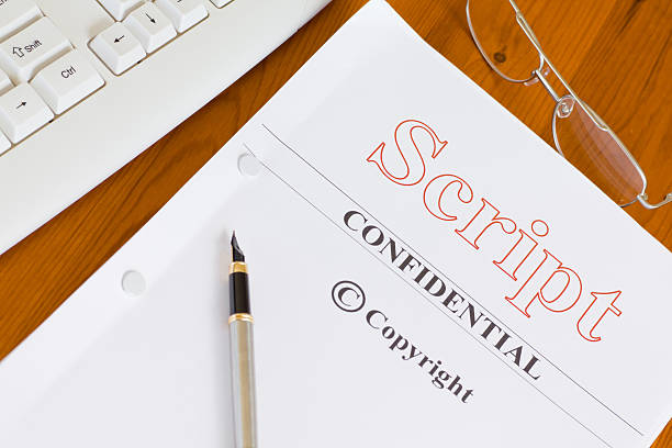 script manoscritto pronti per essere pubblicati - copione foto e immagini stock