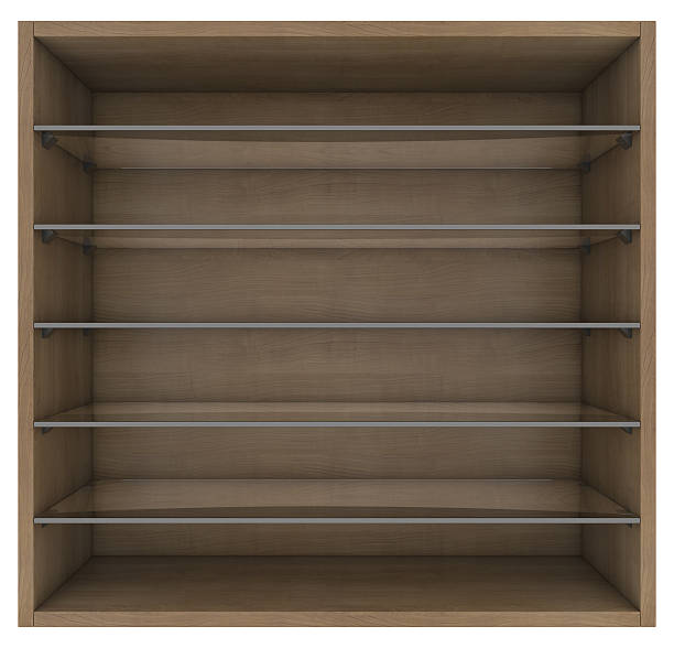 istock Wooden and glass shelves 450667327