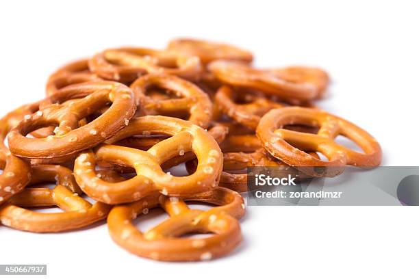 Cookies Pretzels On A White Background Stock Photo - Download Image Now - Baked Pastry Item, Beer Festival, Breadstick