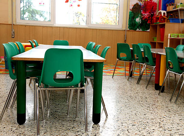 istock kindergarten with little green chair 450669063