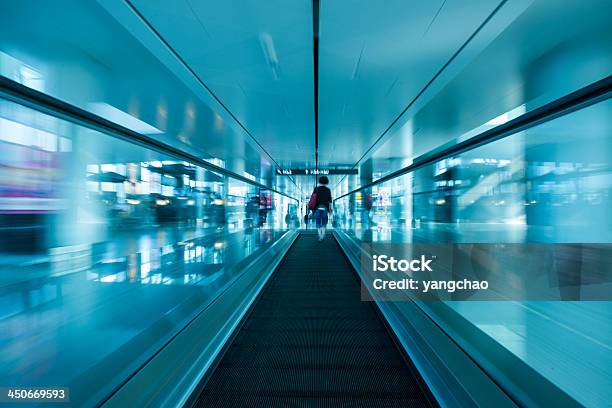 Escalator Interior Of Airport Stock Photo - Download Image Now - Abstract, Activity, Adult