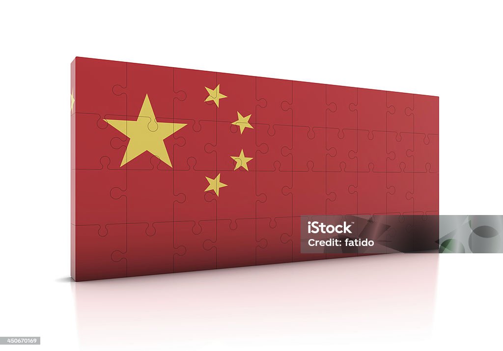 China Flag on Puzzle Chinese Flag Stock Photo