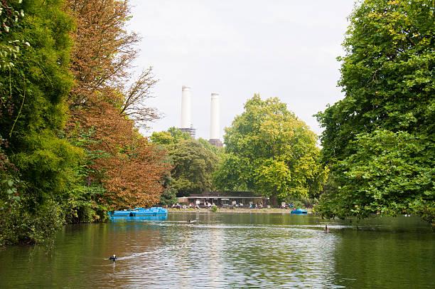 Battersea Park, London A view of Battersea Park in London with the old power station in the background. wandsworth photos stock pictures, royalty-free photos & images
