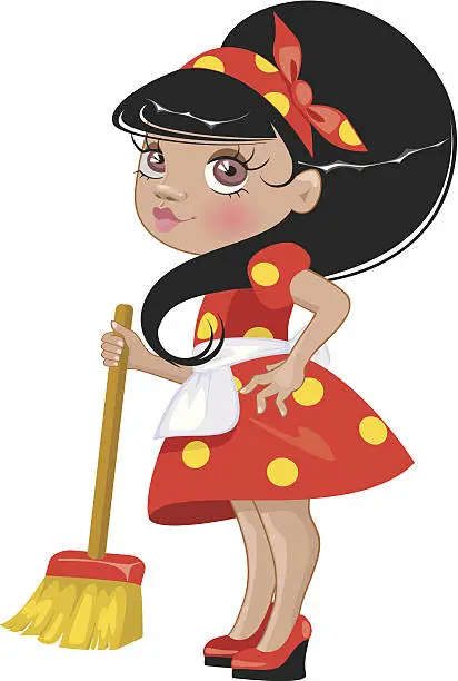 Vector illustration of housewife