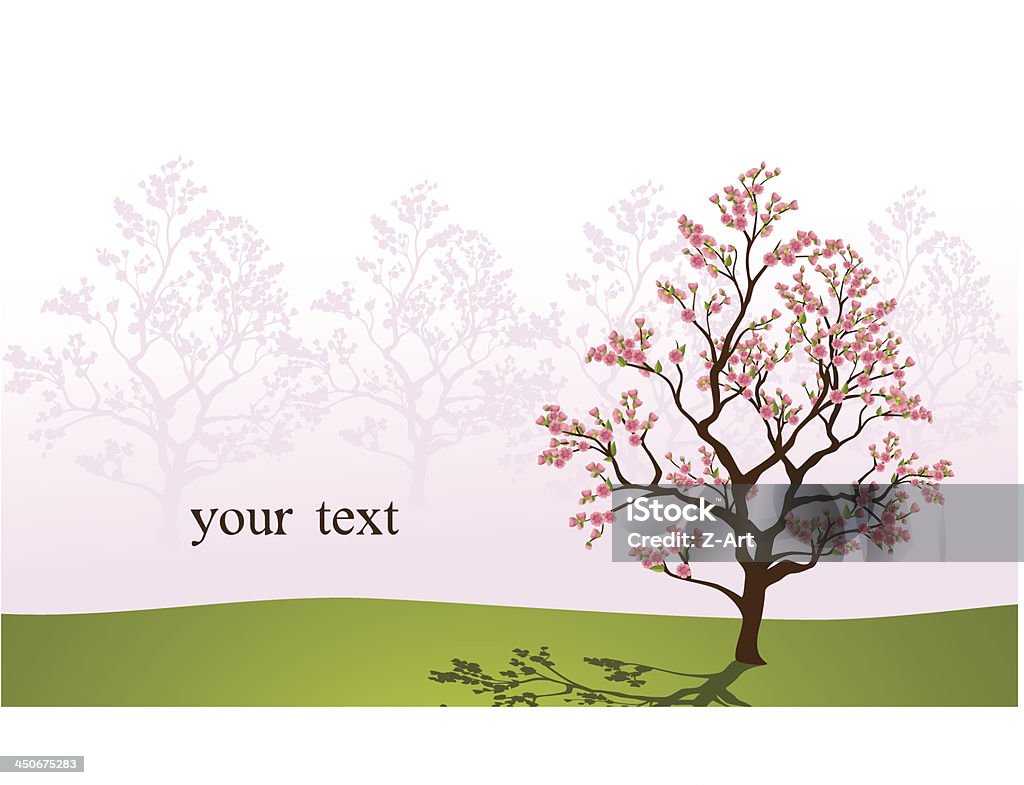 背景に桜の木 - アプリコットのロイヤリティフリーベクトルアート