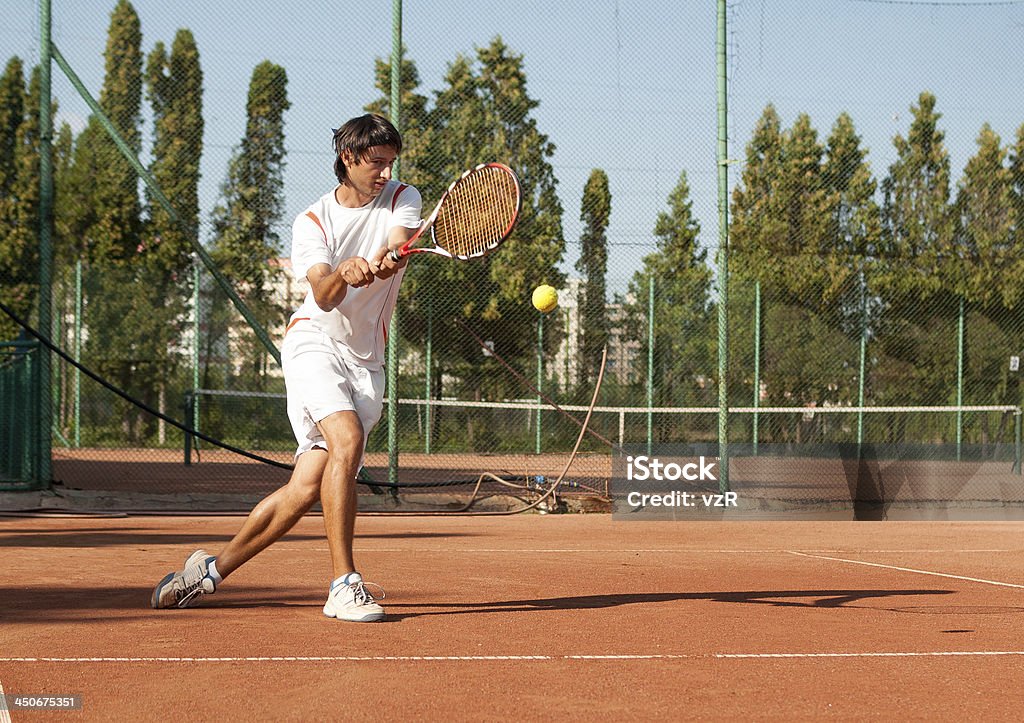 powerful backhand tennis player Accuracy Stock Photo
