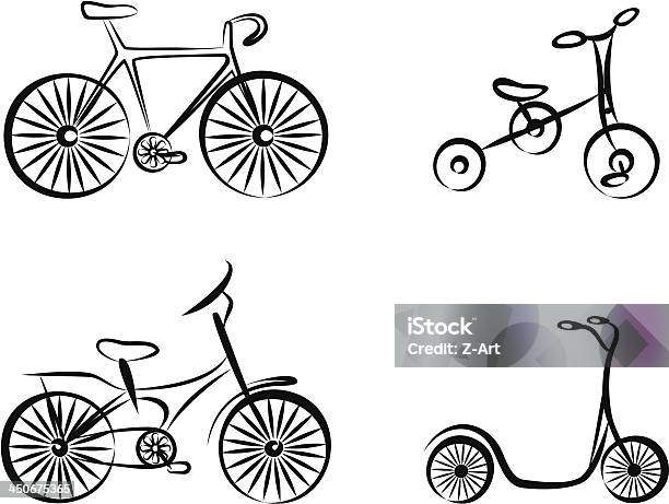 자전거 스케치에 대한 스톡 벡터 아트 및 기타 이미지 - 스케치, 킥보드, 산악 자전거-자전거
