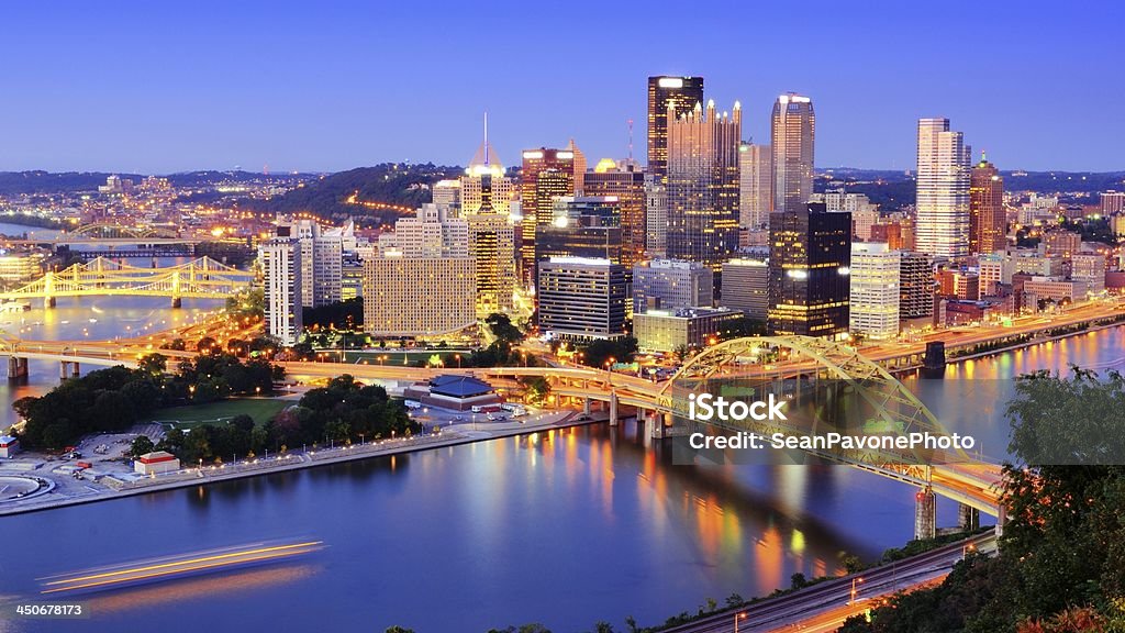 Pittsburgh Downtown Pittsburgh, Pennsylvania at dusk. Pittsburgh Stock Photo