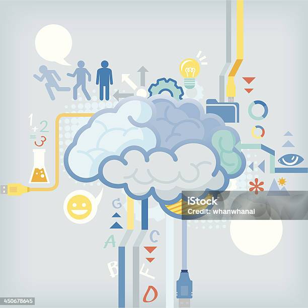 Ilustración de Función De Cerebro Humano y más Vectores Libres de Derechos de Anatomía - Anatomía, Asistencia sanitaria y medicina, Cabeza humana